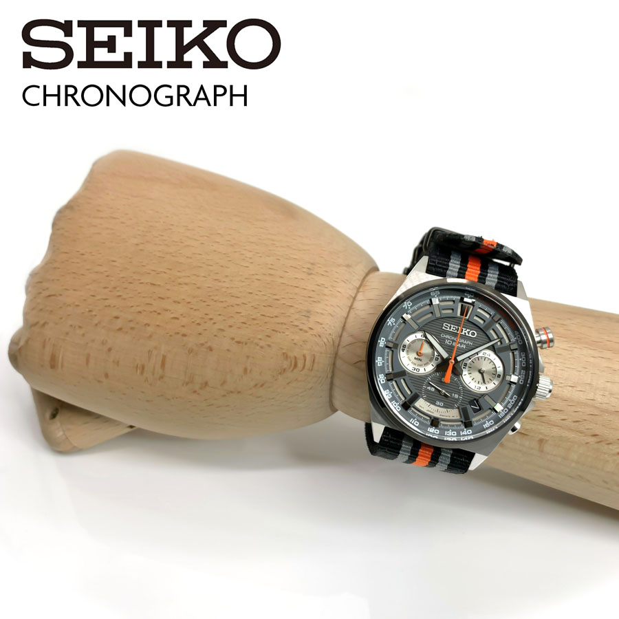 SEIKO SPORTS セイコー 腕時計 自動巻き クロノグラフ ナイロン