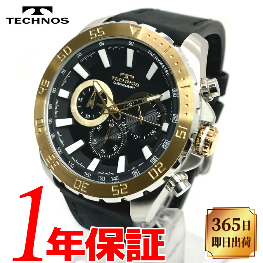 【 貨物輸送無料】TECHNOS テクノス CHRONOGRAPH クロノグラフ メンズ 石英 ウオッチ ラウンド 日常やって行く雨合羽(5空圧雨合羽) ステンレス鋼スチール写真 砿物硝子 牛皮なめし革三尺帯 アナログ 黒いこと 白いこと ゴールド しろがね色 T7A69SH