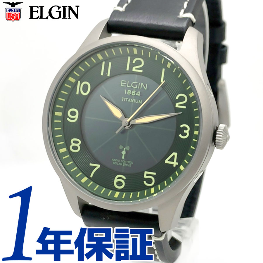 ービング≛ エルジン ELGIN 電波ソーラー 腕時計 メンズ クロノグラフ