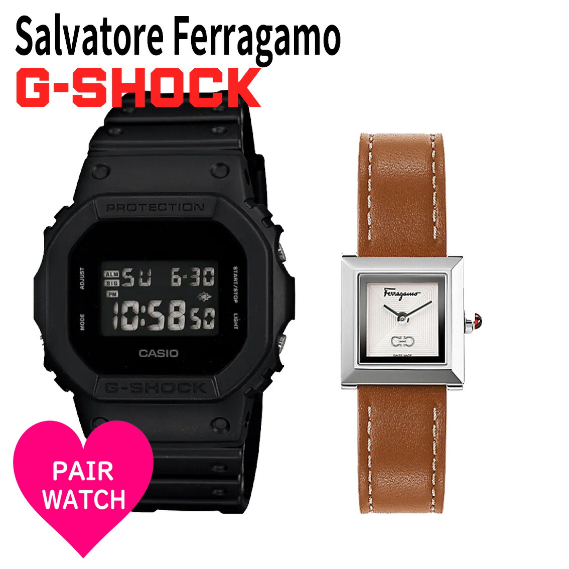 日本最大級 あす楽 ペアウォッチ カシオ Casio G Shock Gショック Dw 5600bb 1 サルバトーレフェラガモ Salvatore Merragamo Sfyc レトロレザー ミリタリーブラック メンズ 腕時計 ソリッドカラー おしゃれ アウトドア ビジネス 人気 ブランド レディース 男性 女性