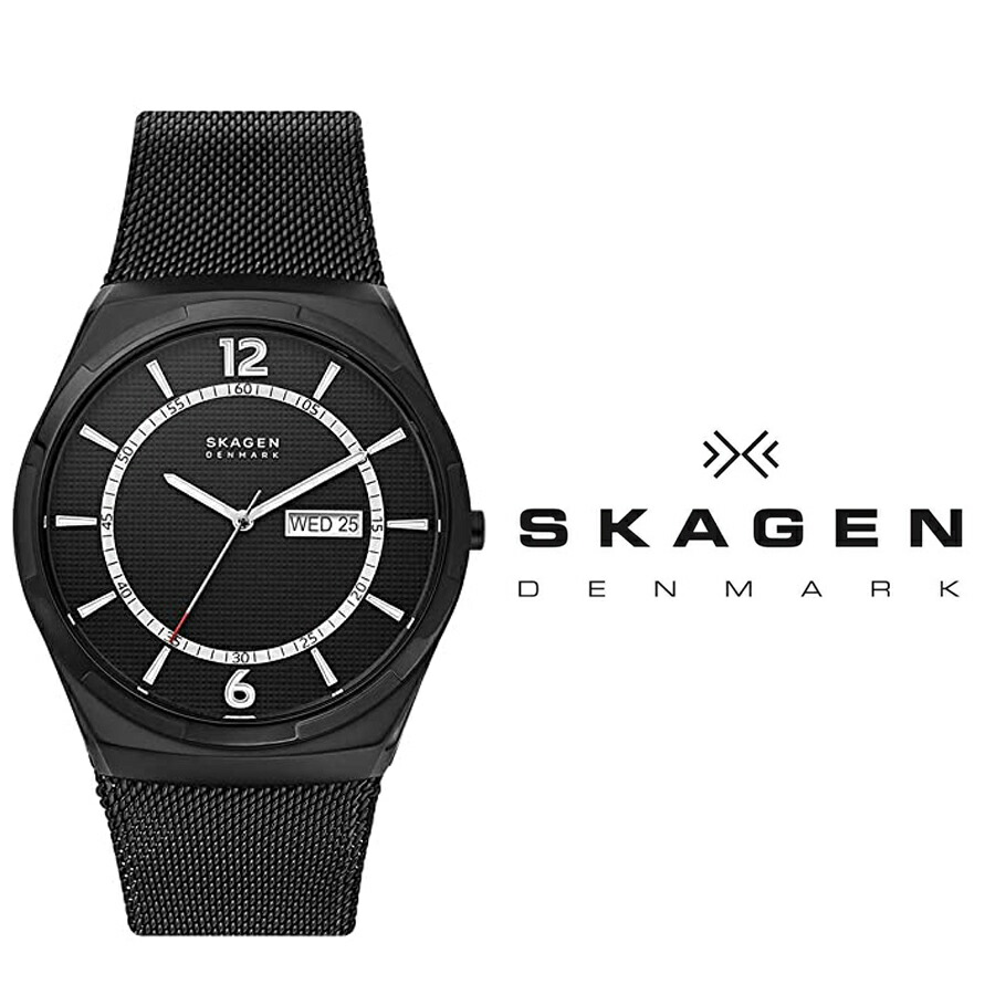 手数料安い あす楽 北欧ブランド Skagen スカーゲン Melbye メルビー Skw6576 メンズ クォーツ 腕時計 ステンレス メッシュ ベルト ミラネーゼ ブラック ウォッチ アナログ オシャレ モダン カレンダー ブルジョネ店 50 Off Www Faan Gov Ng