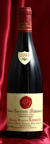 最新作の Francois LamarcheVosne Romanee Malconsorts 2003 750ml