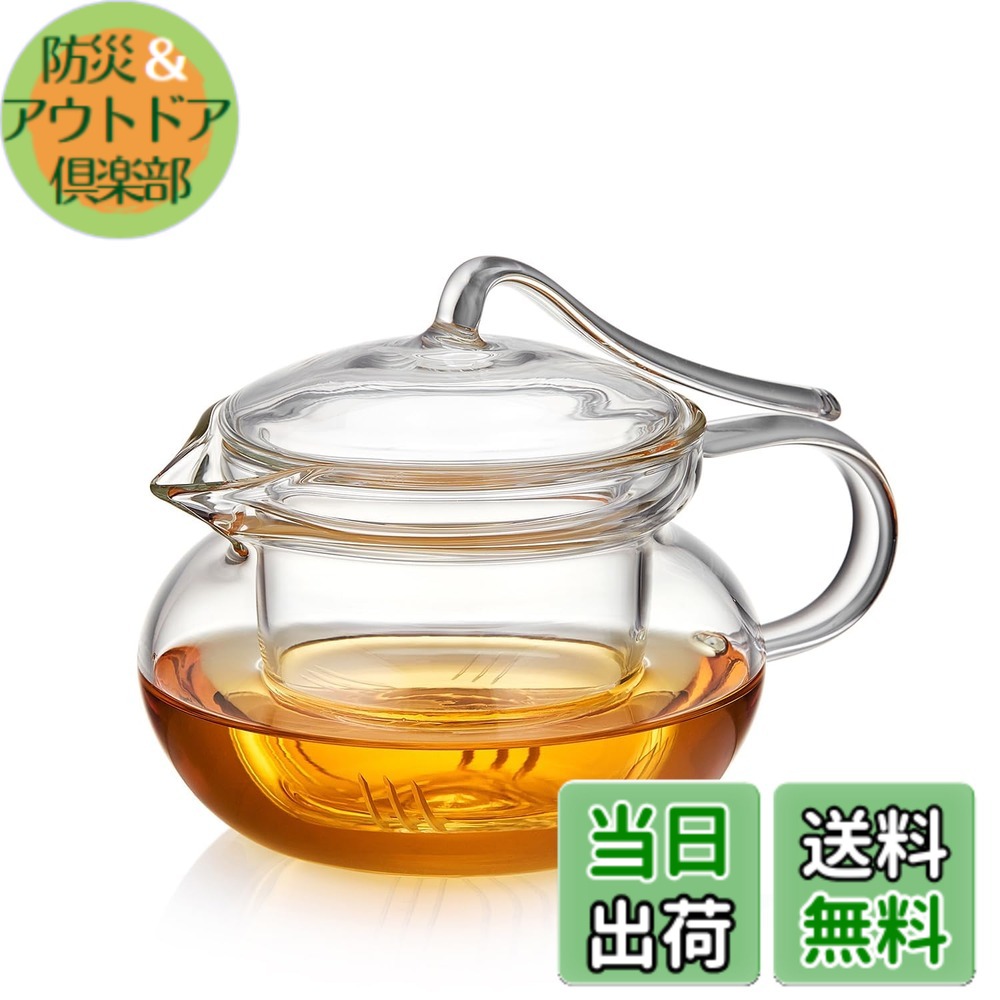 【送料無料】ポカロティー ガラス急須 透明 耐熱 紅茶 ティーポット 450ml 可愛い 美しい 割れにくい 直火可 茶こし付き ガラス製ポット かぼちゃ形 個性的デザイン 来客用