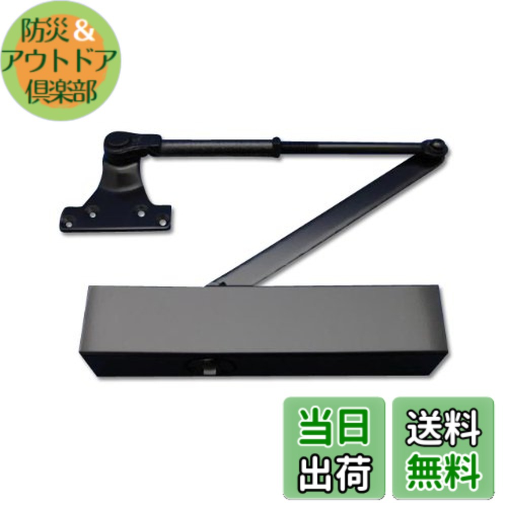 【送料無料】日本ドアーチェック製造 ニュースター パラレル型 ドアクローザ ストップ付 ブラック PS-7002 1個 色：ブラック｜防災＆アウトドア倶楽部