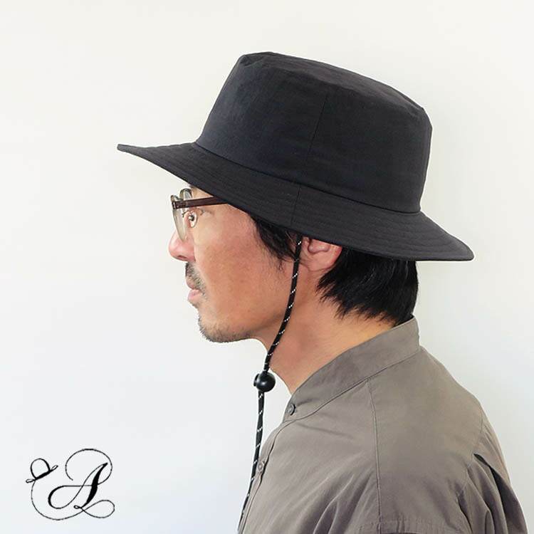 広ツバハット hat ハット あご紐付き フィールドスタイル 日除け ナイロン リップストップ 撥水 メッシュ メンズ レディース 帽子 サイズ調整可能【日本製】【送料無料】