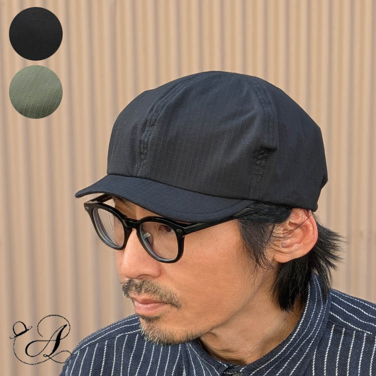キャップ ボールキャップ キャスケット コットン 綿 リップストップ ショート 短いツバ 柔らかいつば ブラック オリーブクリーン メンズ レディース 春夏秋 帽子 【日本製】【送料無料】