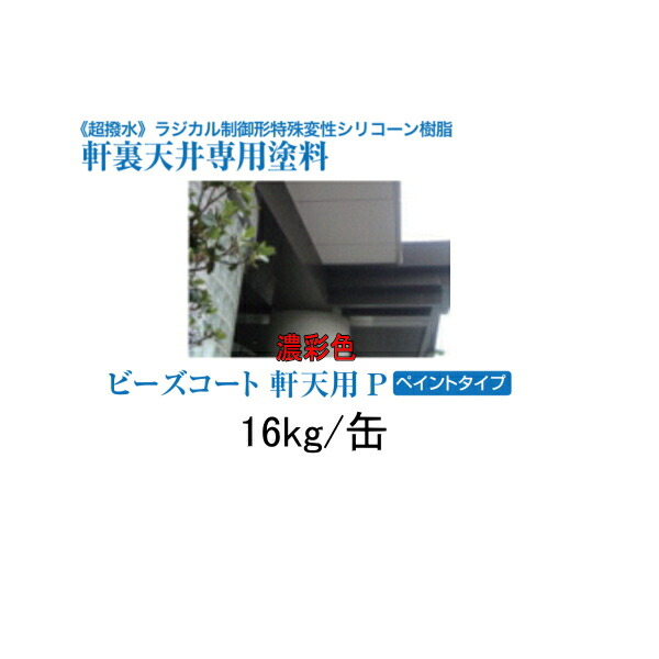 ビーズコート軒天用P スズカファイン 16kg缶 濃彩色 ペイントタイプ ビーズコート 超撥水 軒裏 天井 専用塗料 膨れ 剥がれ 抑制 ラジカル制御形