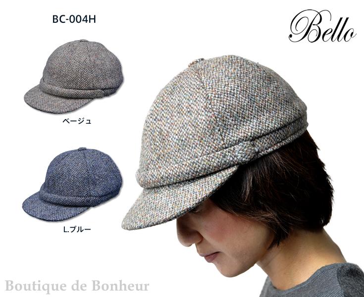 ハリス・ツイードを使ったハンナハットとのコラボレーション企画のジョッキーハットです。|Bello BC-004H GLEN CAP