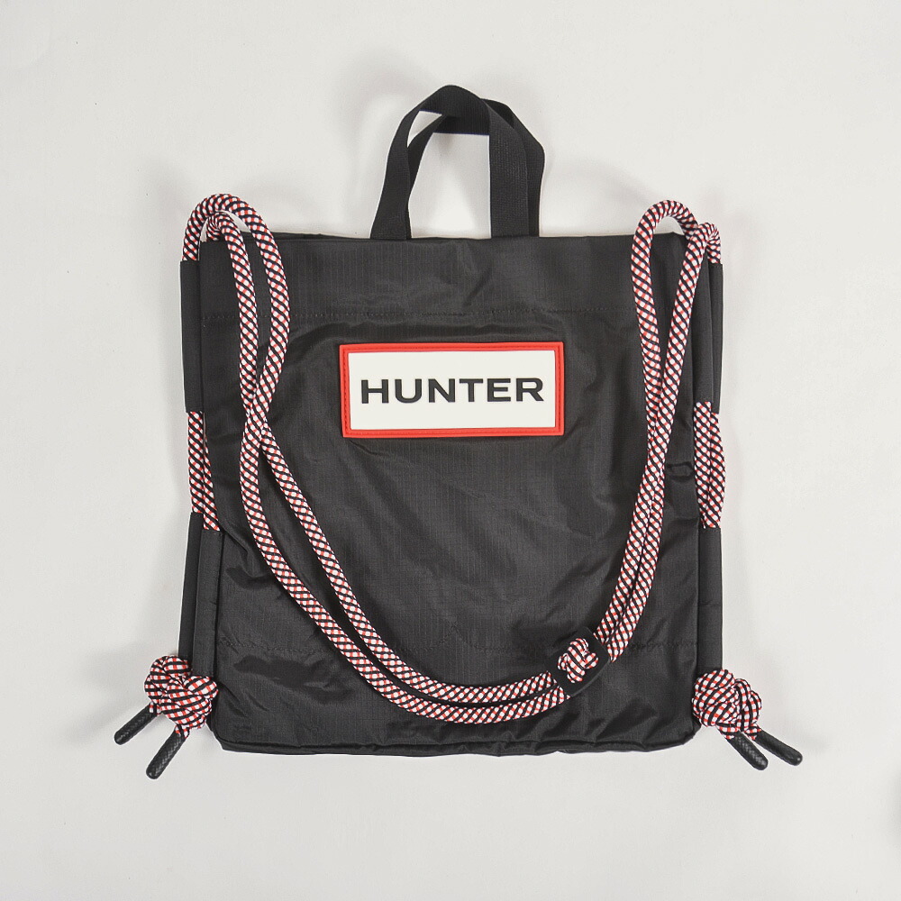 ・HUNTER トラベルリップストップリサイクルナイロントートバッグ RBO(ブラック/レッドボックスロゴ) UBS1517NRS