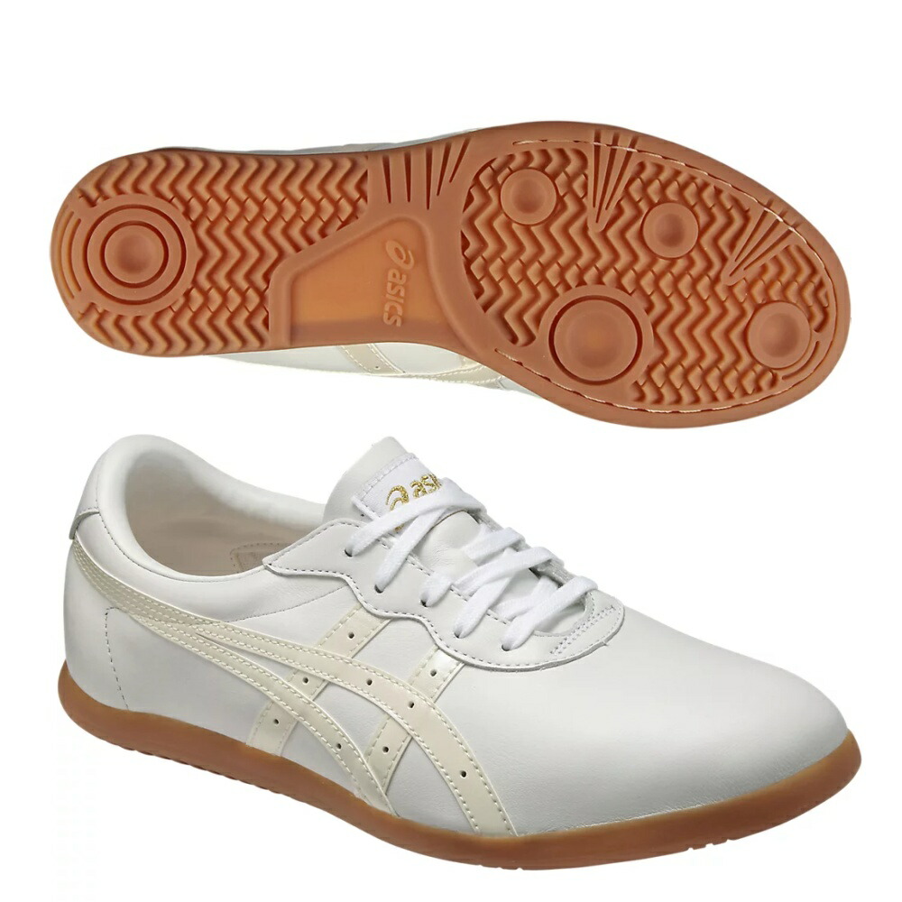 【美品】ASICS ウーシュー WU ホワイト×パール23.0cm アシックス メンズ レディース ウーシュー WU スニーカー 靴