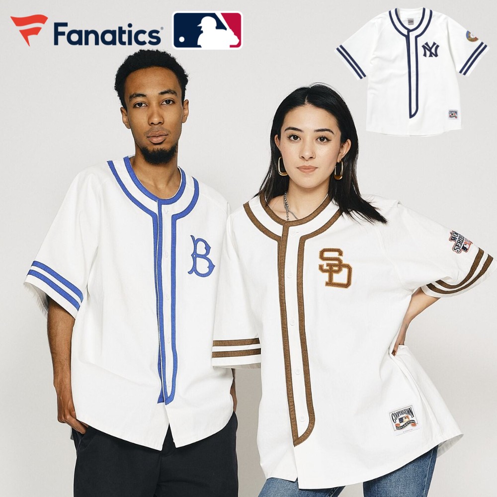 即納 MLB公式 クーパーズタウン ベースボールシャツ ドジャース ヤンキース パドレス メンズ レディース 野球 スポーツ カジュアル ML2126SS0002