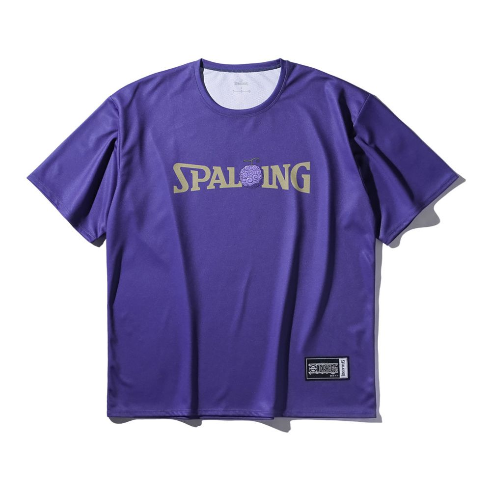 スポルディング Tシャツ ONE PIECE ゴムゴムの実 ロゴ パープル バスケットボール SMT25104P