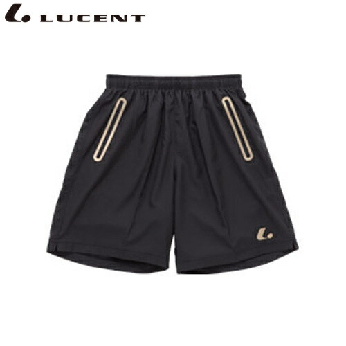 LUCENT ルーセント XLS5383 テニス ウェア メンズ レディース ハーフパンツ ブラック×ゴールド XLS5383