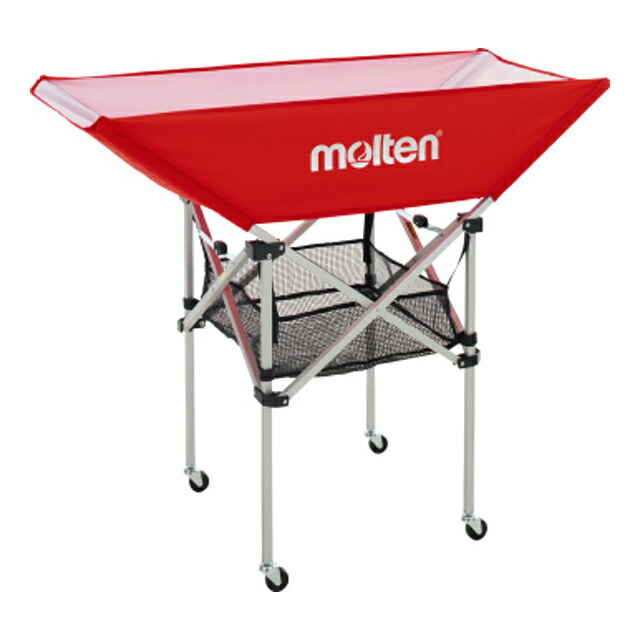 molten モルテン BK0033-R 設備・備品 折りたたみ式平型ボールカゴ 背高 赤 BK0033-R