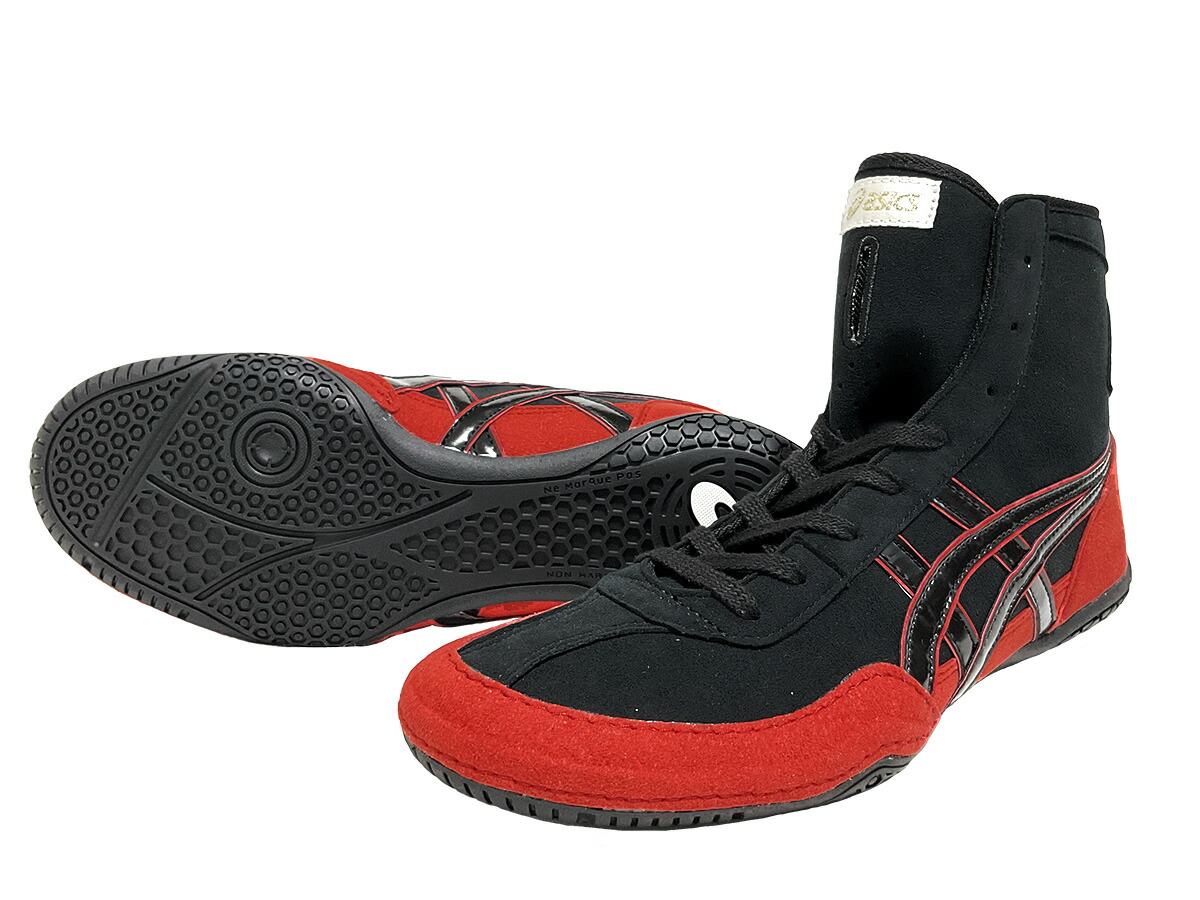 ASICS レスリングシューズ レッド/ブラック ハイカット asics レスリングシューズ MATCONTROL2 （ブラック/クラシック