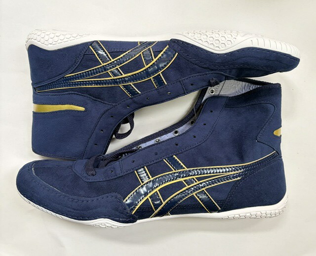 29.5糎【3取り引き日座標軸でさし出し能力のある】ASICS   レスリングシューズ 米国海軍x米国海軍ふちゴールド 踵風窓 ゴールド特別購入注文 アシックスEX-EO家督相続 1点もの