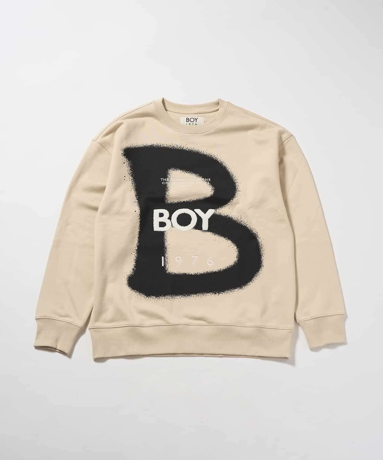 【 BOY LONDON 】Big B LOGO Sweat Trainer BEIGE