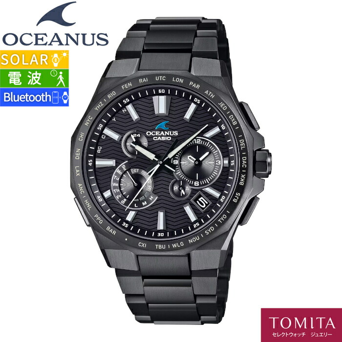 【国内正規品】 CASIO カシオ OCEANUS オシアナス OCW-T6000B-1AJF ソーラー電波 Bluetooth チタニウム サファイヤガラス 10気圧防水