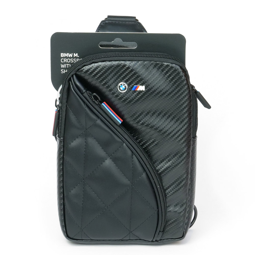 BMW M寄せあわせ PUなめし革 炭素調 差し交わす上半身 御徒面子 黒いこと BMCPBPCASEPOK バッグ・小物・ブランド雑貨-男女兼用バッグ-ボディバッグ・ウエストポーチ