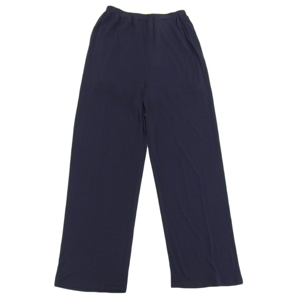 美品 イッセイミヤケ ISSEY MIYAKE PERMANENTE ペルマネンテ シアーワイド イージーパンツ ボトムス レディース ネイビー size2 Y03459