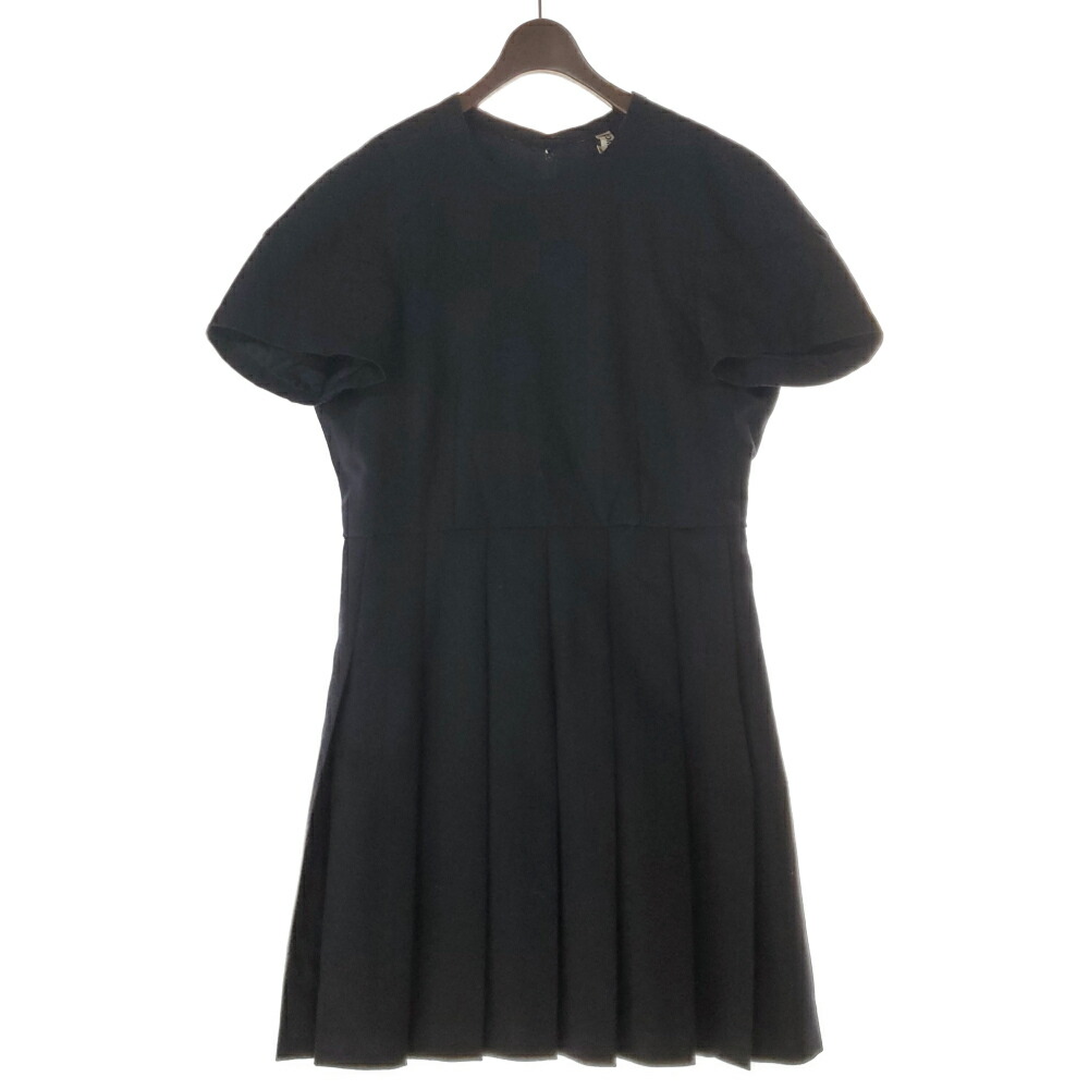 コムデギャルソン COMME des GARCONS ウール 半袖 プリーツ ワンピース ネイビー sizeS [Y01798]｜BRAND CLOSET