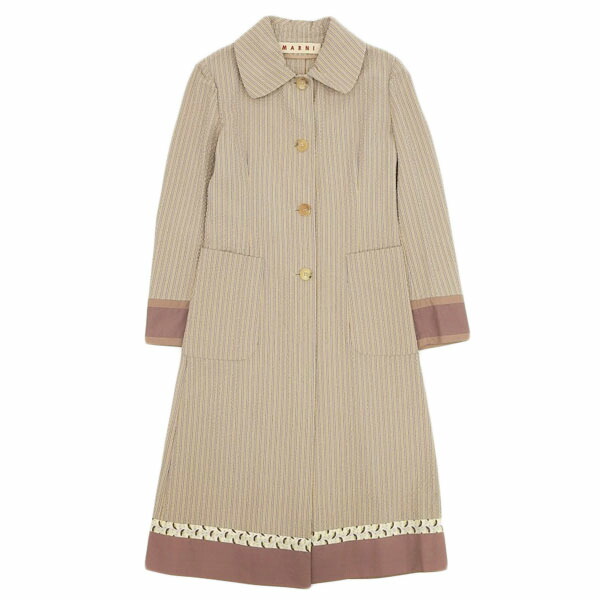 美品 MARNI マルニ ノーカラー ツイード ロングコート レディース36 楽天市場】MARNI マルニ ロング丈 ウールコート 42サイズ チェック柄