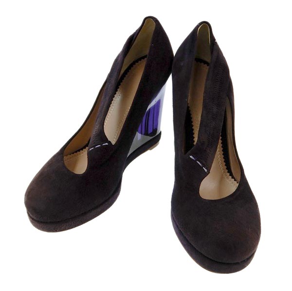 【楽天市場】クロエ CHLOE スエード ワンストラップ ウェッジソール パンプス 靴 パープル系 size35 1/2 [M02971