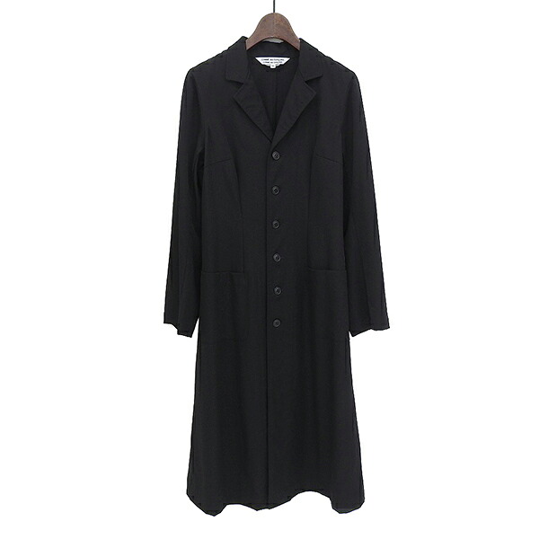 美品 COMME des GARCONS コムデギャルソン AD2010 RF-O001 サイズXS ウール タイト ロング コート レディース ブラック YB0035 【中古】