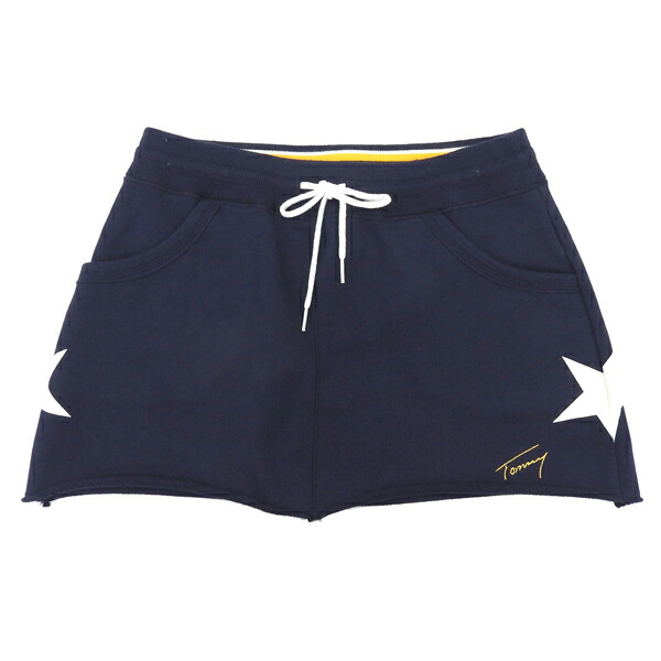 TOMMY HILFIGER トミー ヒルフィガー スター柄 サイズS コットン スウェット生地　ミニ スカート レディース ネイビー YB0095 【中古】