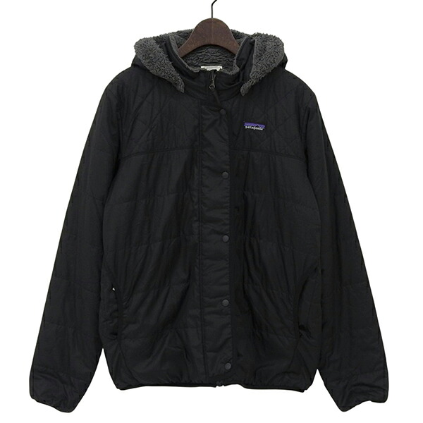 Patagonia パタゴニア WORN WEAR RN51884 サイズXXL ナイロン 裏地ボア フード取り外し可能 中綿 ダウンジャケット レディース ブラック YB0132 【中古】｜BRAND CLOSET