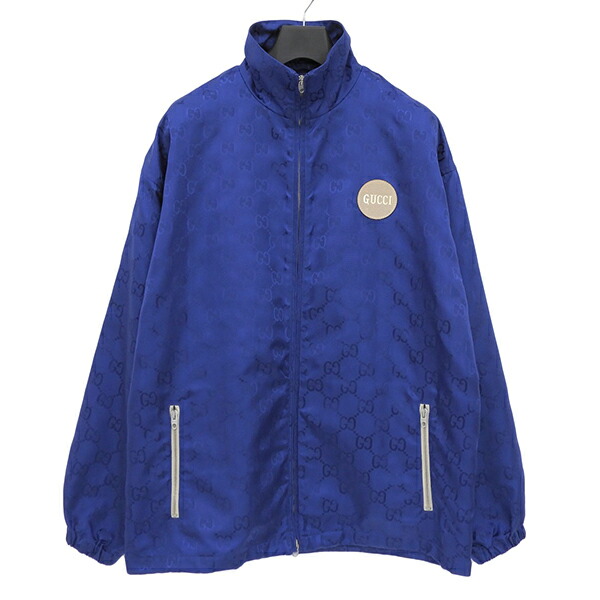 GUCCI グッチ 20AW GUCCI OFF THE GRID グッチ オフ ザ グリッド 631892 大きさ46 ナイロン GG 総柄 厚地の外套大きさ ダブルチャック 上衣 上衣 メンズ 青色 ECO0007 【中古】