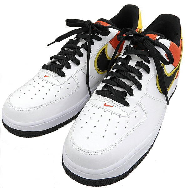 未当て嵌める NIKE ナイキ Air Force 1 Low Rayguns 空軍1 CU8070-100 大きさ29.5 紙引き舟付 なめし革 レイガンズ 寄せあわせ スニーカー メンズ 白いこと オレンジ色 黄色 ECO0056 【中古】