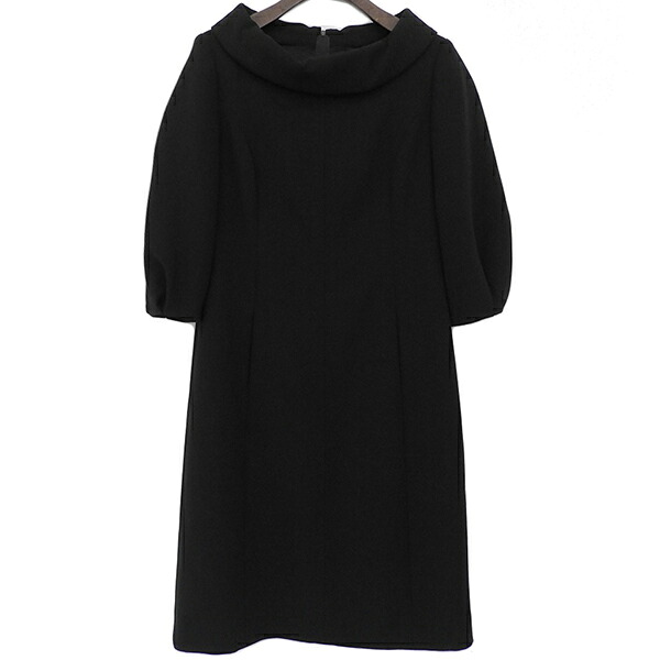 FOXEY フォクシー 25903-SOFA04K サイズ40 ウール混 ストレートシルエット 半端袖 ワンピース レディース ブラック ECO0184 【中古】｜BRAND CLOSET