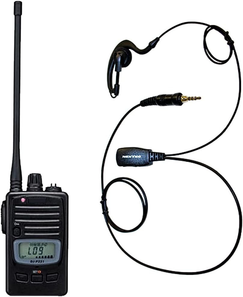 送料無料 免許不要 特定小電力トランシーバー アルインコ DJ-P221L (ロングアンテナ) + 対応 防水ジャック式耳かけ型イヤホンマイク NH-23WP セット|BRAINS DIRECT店