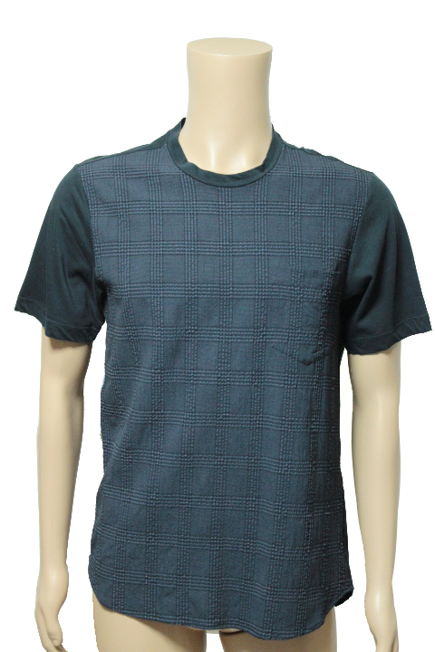 【楽天市場】ジョルジオ アルマーニ GIORGIO ARMANI チェック柄 シルク混 切り替え 半袖 Tシャツ size 50 ネイビー