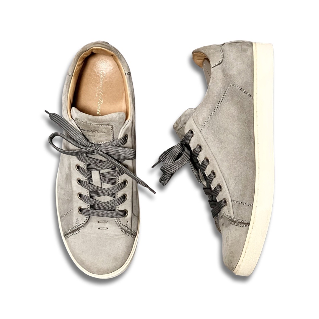 Gianvito Rossi ジャンヴィト ロッシ スエード レースアップ スニーカー グレー size 42 SL2634 ローカット【中古】【鑑定済み】【送料無料】【中古】【鑑定済み】【送料無料】
