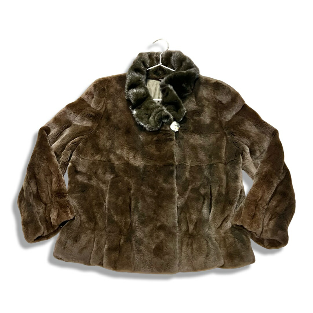 楽天市場】マヴィナ イタリア製 5分袖 ミンクファー ノーカラー 毛皮