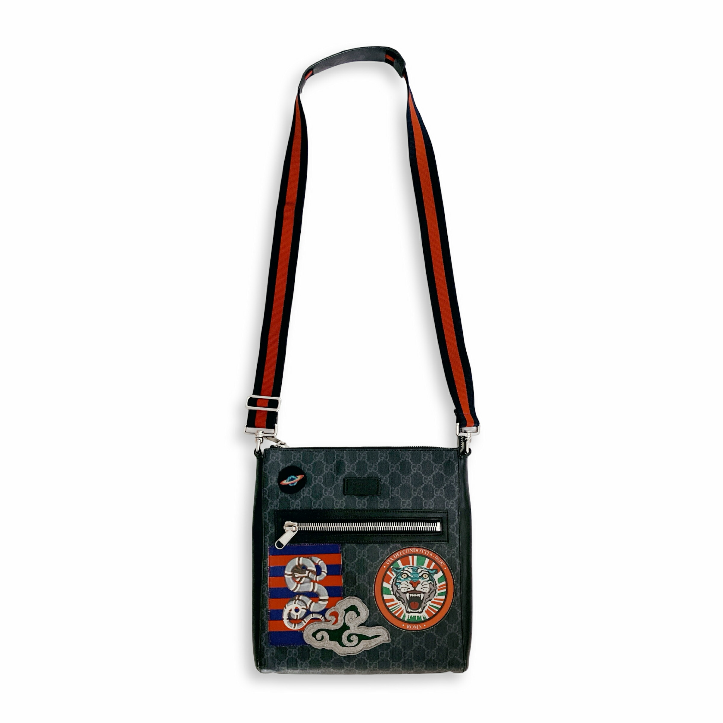 楽天市場】【グッチ】Gucci レザー サドル ショルダーバッグ ネイビー