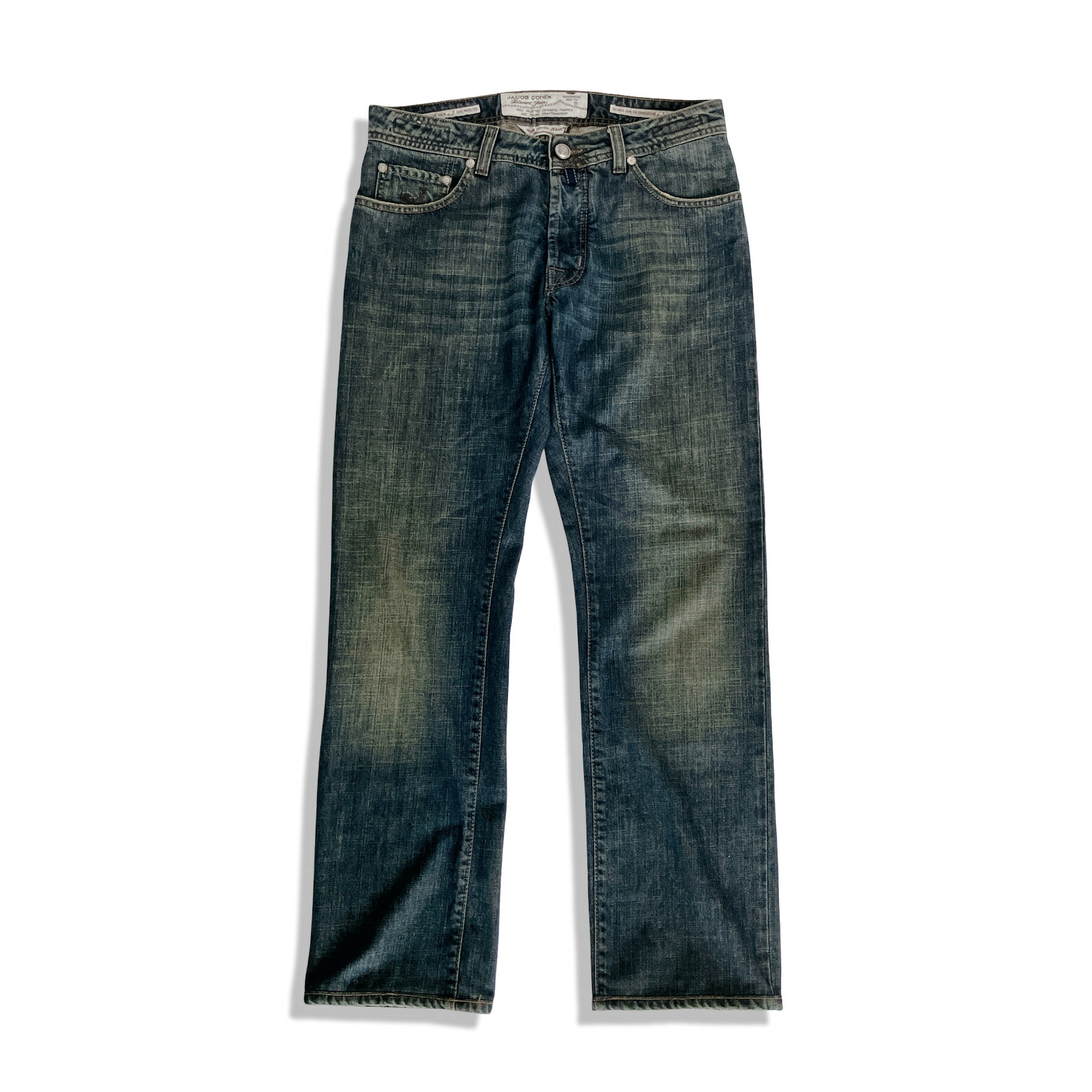 JACOB COHEN Tailored Jeans ヤコブコーエン ウォッシュ加工 デニムパンツ ジーンズ インディゴ コットン size 33 メンズ イタリア製 正規品【中古】【鑑定済み】|ブランハート 店