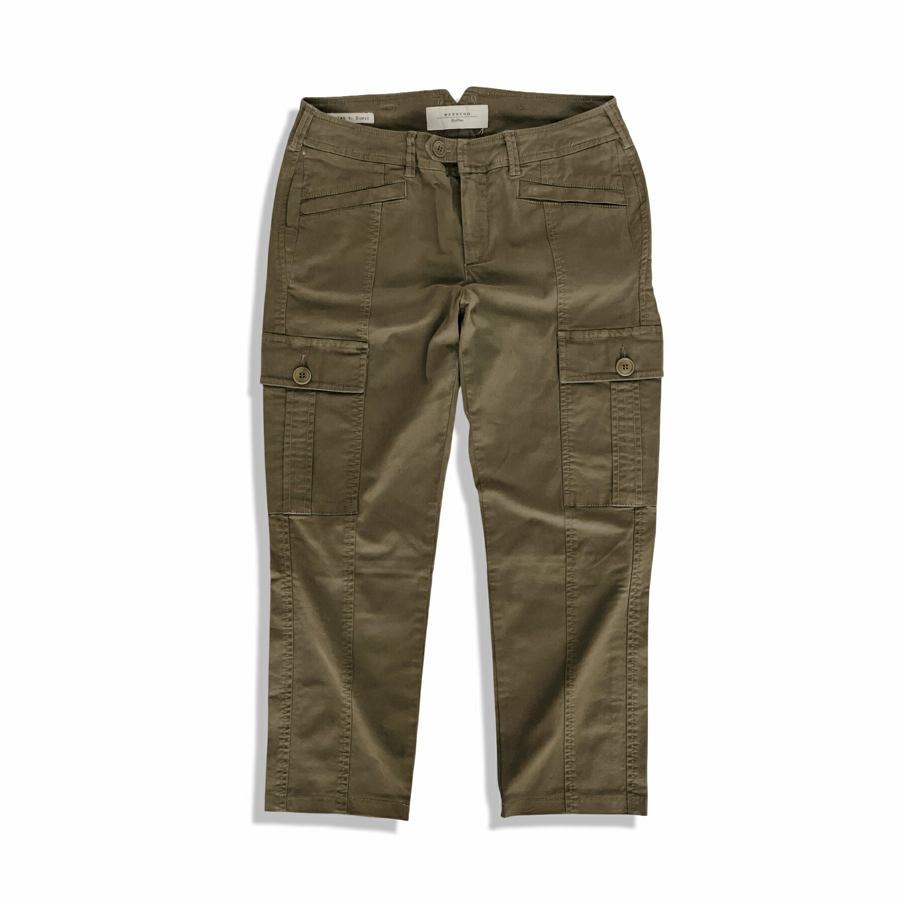 MAXMARA WEEKEND マックスマーラ ウイークエンド CHINO 3 DORIS コットン カーゴパンツ チノパンツ カーキ size 38 レディース【中古】【鑑定済み】