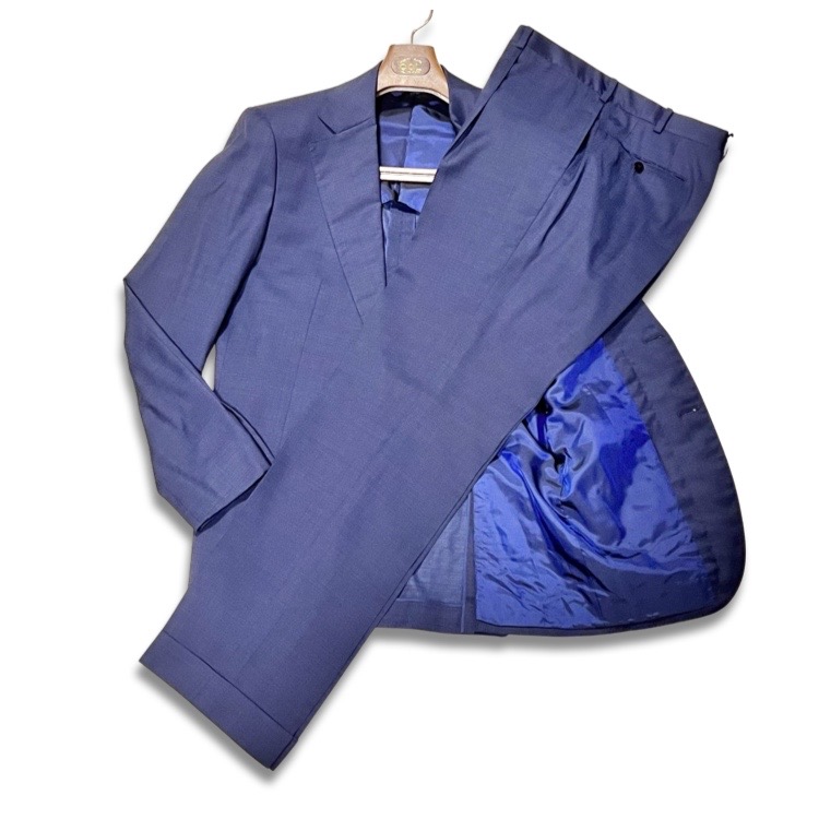 COL コルウ ビスポーク LANIFICIO ING. LORO PIANA & C. 3B シングル スーツ 無地 ネイビー メンズ 日本製【中古】【鑑定済み】【送料無料】【中古】【鑑定済み】【送料無料】