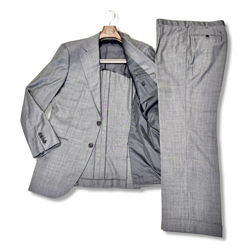 COL コルウ ビスポーク Loro Piana MADE IN ITALY 3B シングル スーツ 無地 グレー メンズ フルオーダー 神戸 日本製【中古】【鑑定済み】【送料無料】｜ブランハート　店