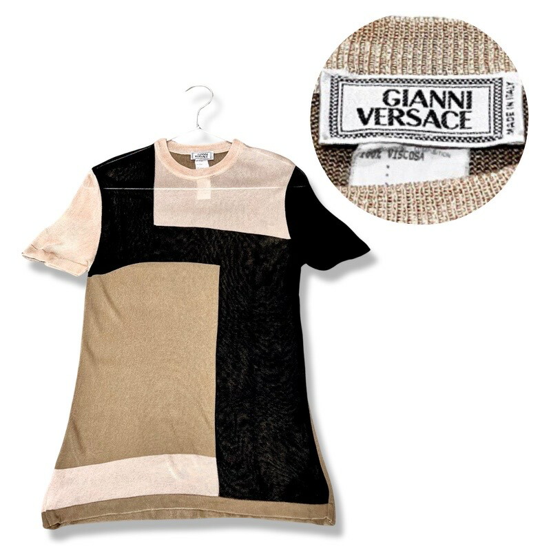 80's Gianni Versace VERSACE 半袖 ニット トップス 80's Gianni Versace VERSACE 半袖 ニット トップス