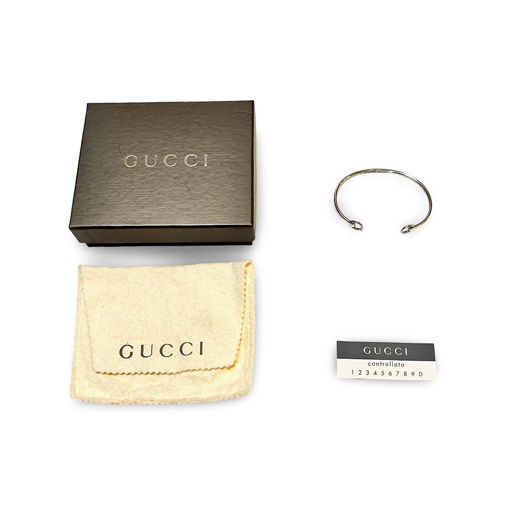 GUCCI グッチ ホースビットモチーフ メキシコ合衆国製 しろがね色925 バングル 腕輪 ヴィンテージ 【中古】【位置づける済み】