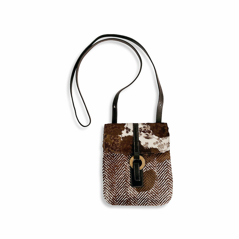 LONGCHAMP ロンシャン カウ柄 ハラコ 毛革 サコッシュ ショルダーバッグ 赤銅色 ヴィンテージ【中古】【位置づける済み】