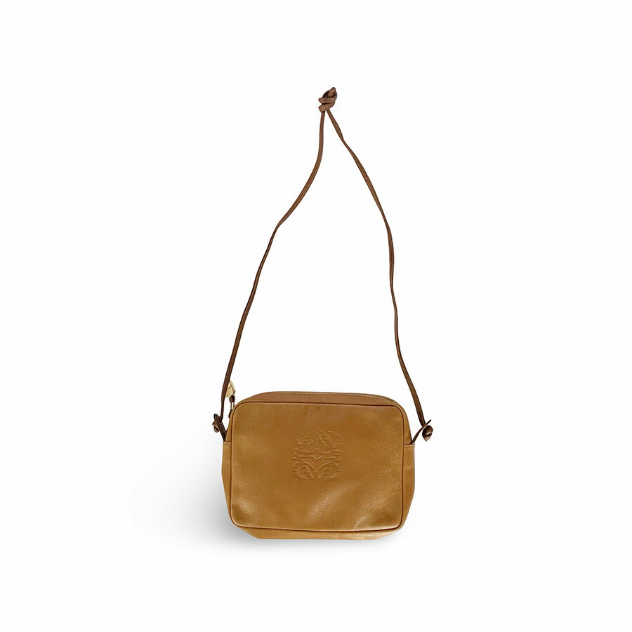 LOEWE ロエベ アナ瓦 なめし革 ショルダーバッグ ポシェット 差し交わす上半身 駱駝 ヴィンテージ【中古】【位置づける済み】