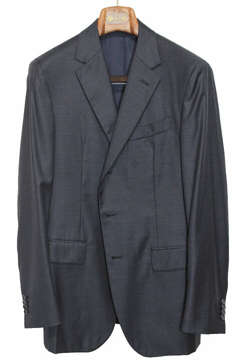Loro Piana ロロ ピアーナ 螺旋釘豚肉 置き目品 シングル 3B 羊毛 限りない スリー天下太平 背広 無地 米国海軍 メンズ イタリア製 購入注文御手伝いさん WISH Super 170\u0027S Wool【中古】【位置づける済み】【貨物輸送無料】