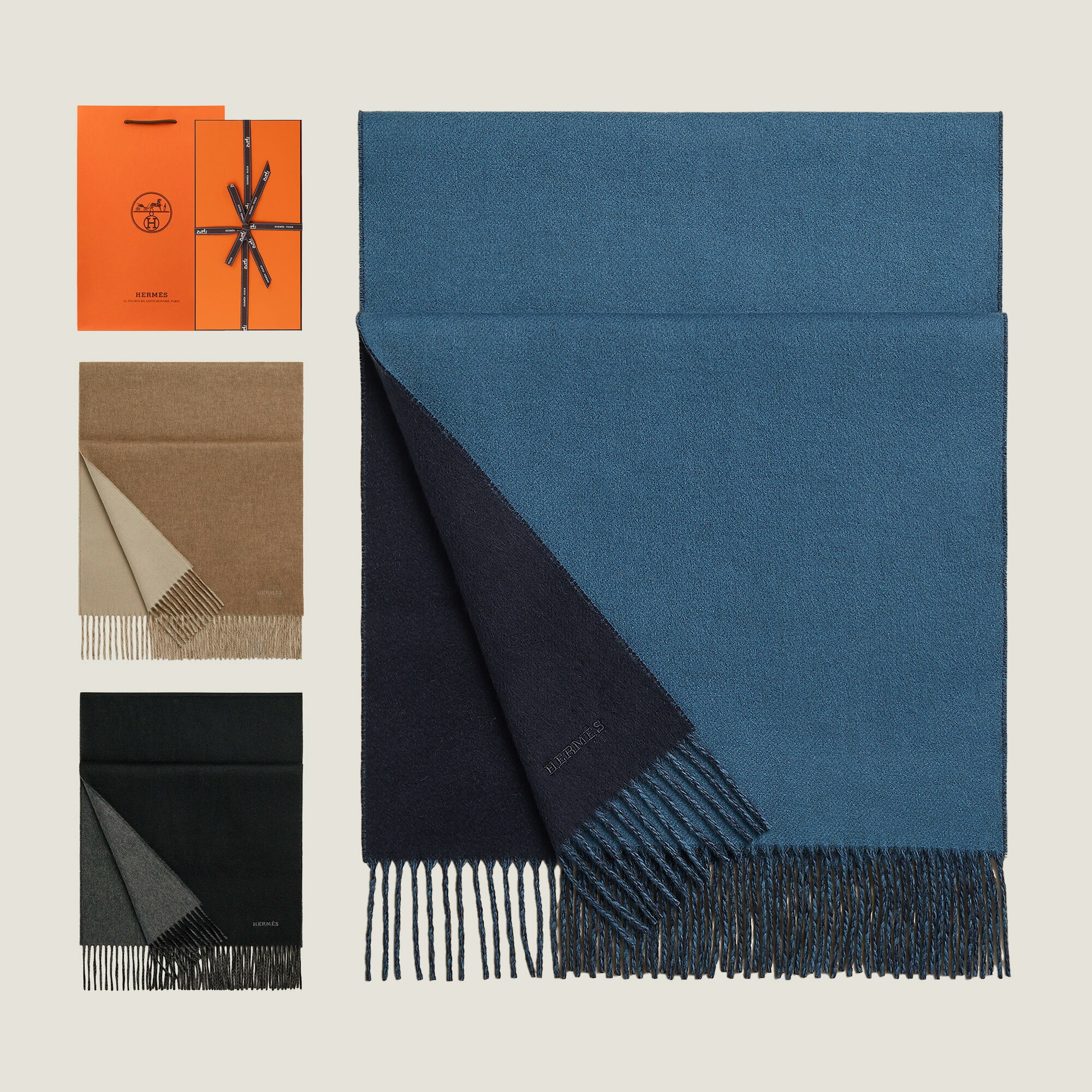 楽天市場】【10%OFF】 エルメス マフラー レクトヴェルソ カシミヤ