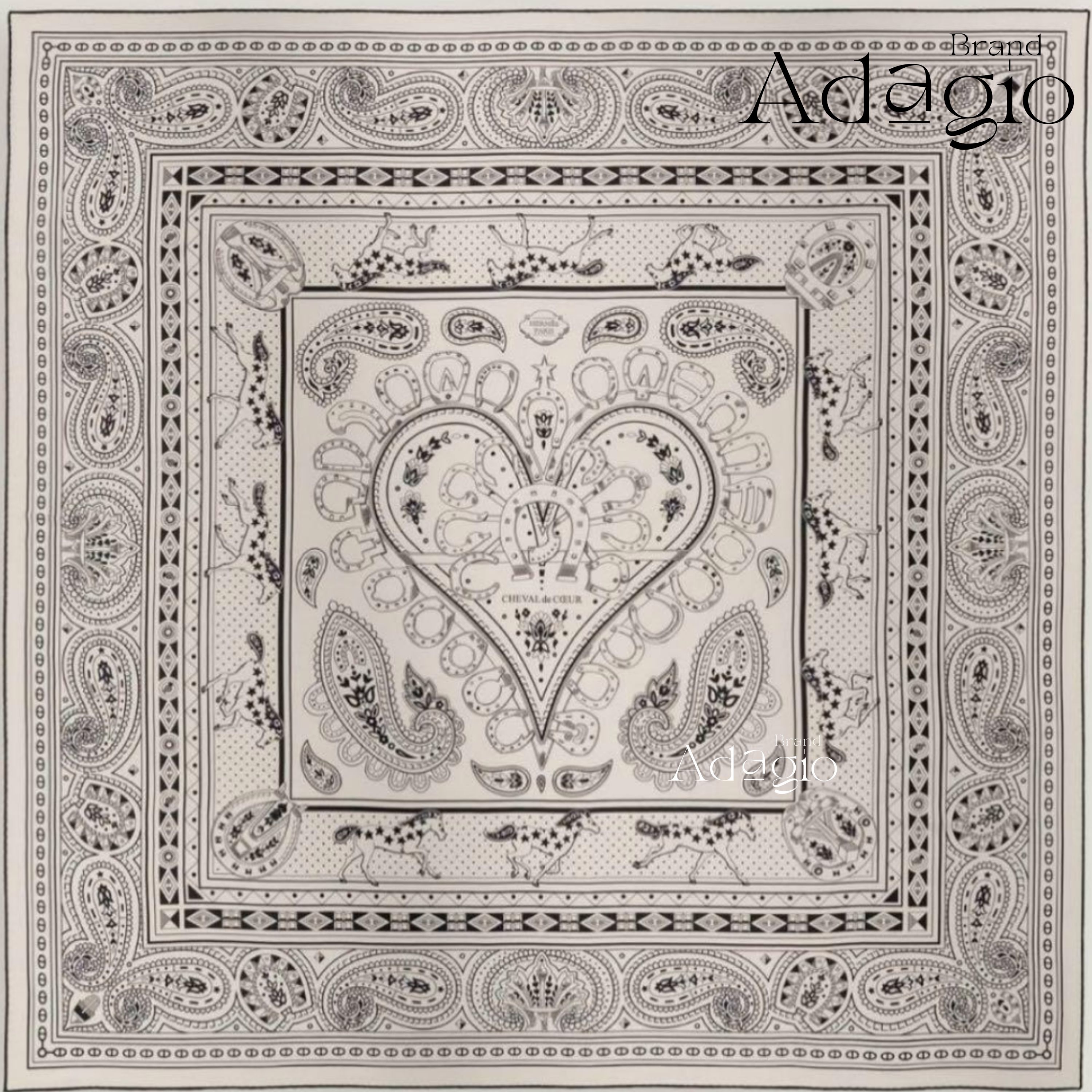 【新品未使用】HERMES 大判スカーフ 装飾的な模様 コーデの幅が広がる ひし形Hermes Grande Tenue losangeスカーフ