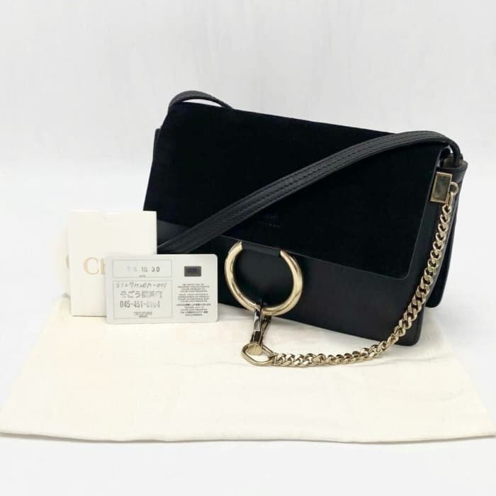 【中古】極美品 Chloe クロエ ロゴ スエード &times; レザー ショルダー バッグ dD08155M｜ブランドビリオン 39,962円